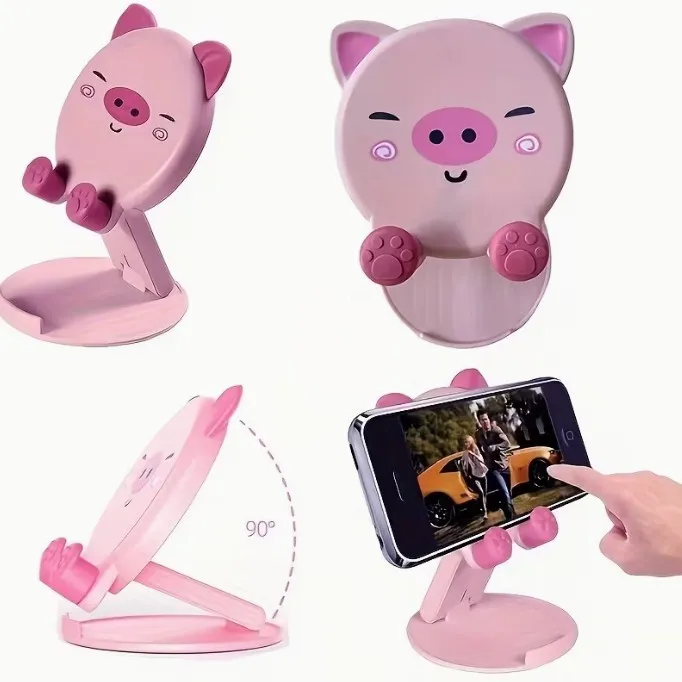 Soporte para teléfono cerdito rosa