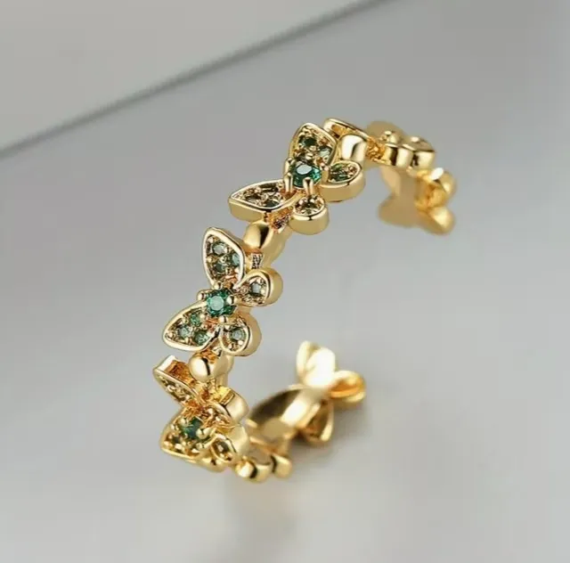 Anillo de cobre piedras de circonita